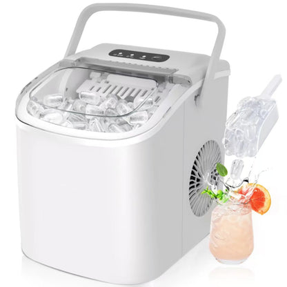 Portable self-cleaning ice maker, countertop ice maker (with handle)