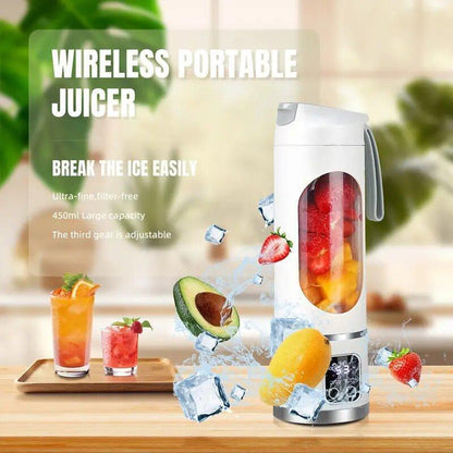 Portable mini juicer blender; 2-in-1 ice crusher and smoothie maker