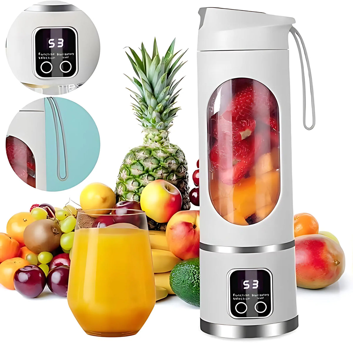 Portable mini juicer blender; 2-in-1 ice crusher and smoothie maker