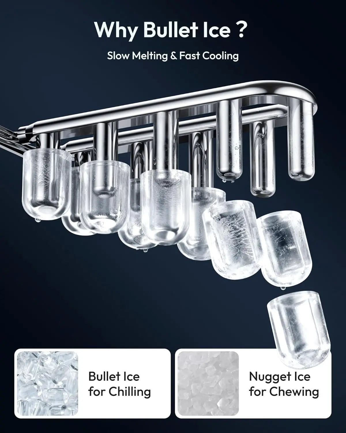 Portable self-cleaning ice maker, countertop ice maker (with handle)