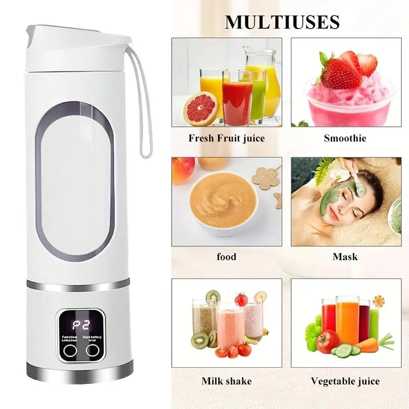 Portable mini juicer blender; 2-in-1 ice crusher and smoothie maker