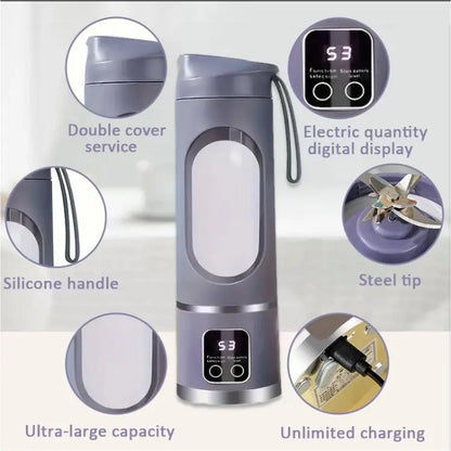 Portable mini juicer blender; 2-in-1 ice crusher and smoothie maker