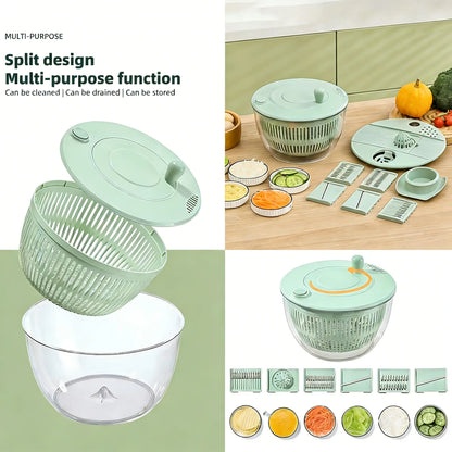 3-in-1 Fruit and Vegetable Washing and Draining Bowl, Kitchen Tool Set, Salad Spinner