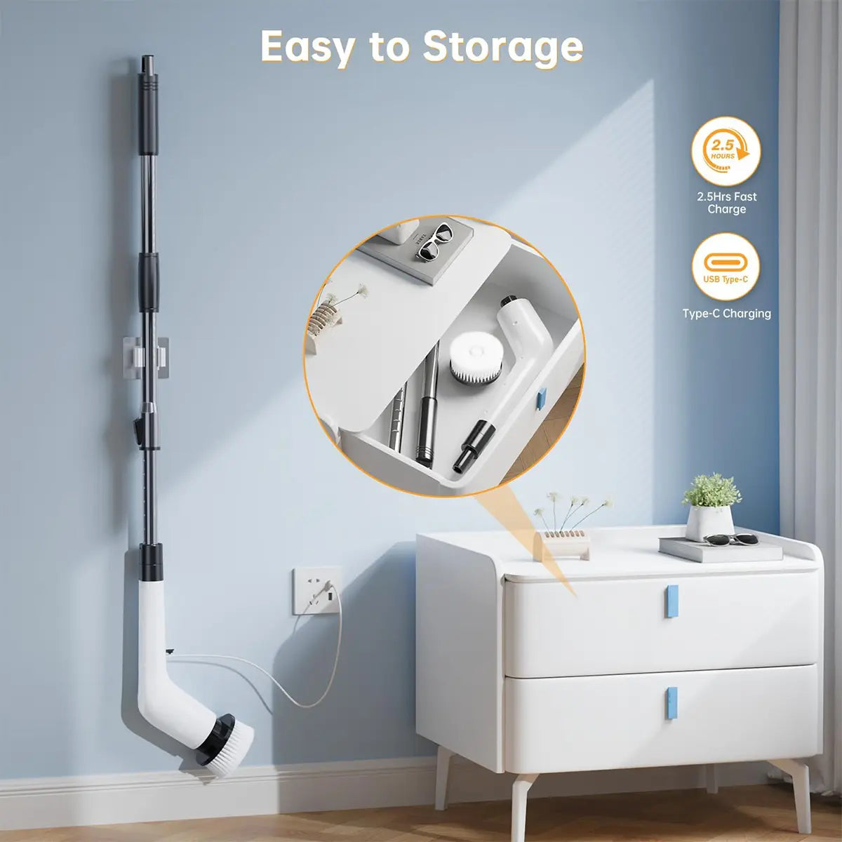 Electric Rotating Cleaning Brush (Cordless Shower Scrubber)