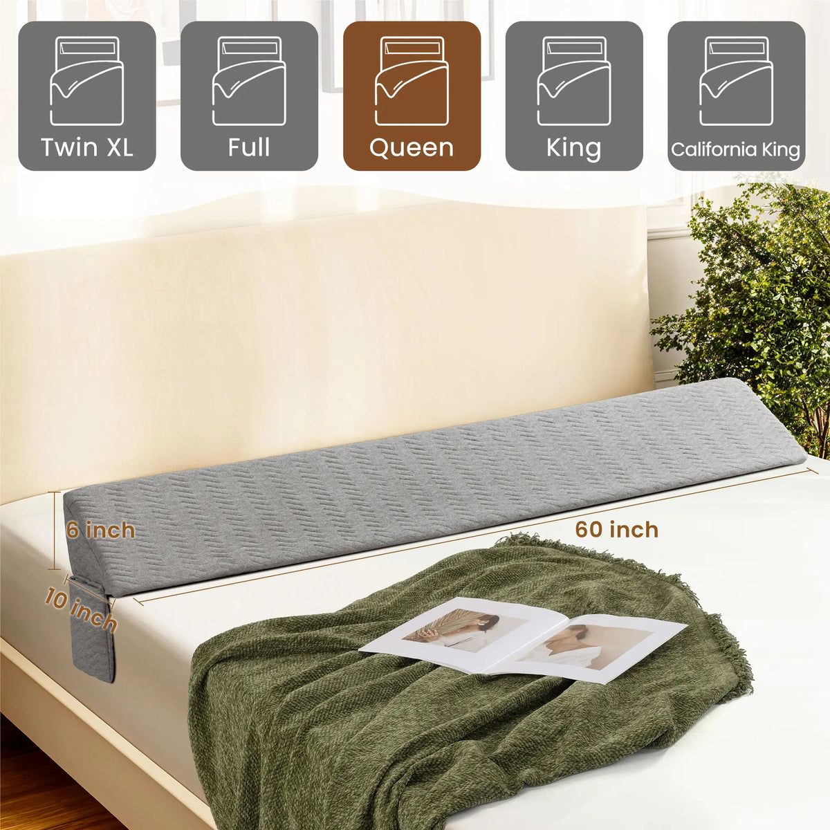 Wedge-shaped headboard pillow, mattress gap filling pillow, triangular wedge-shaped throw pillow